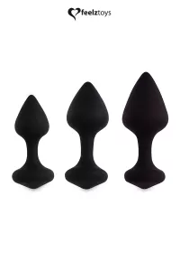 Box 3 anal plugs Bibi - black