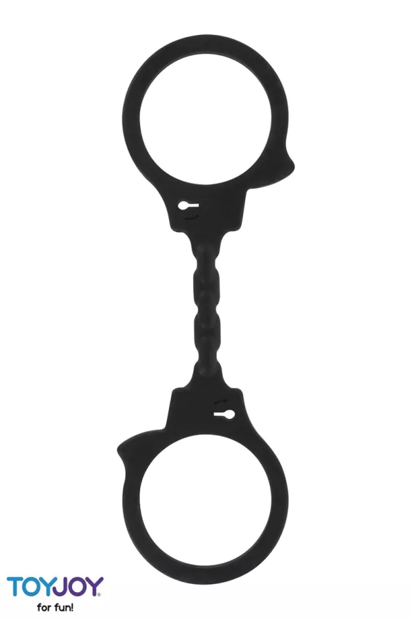 Stretchy silicone handcuffs - black