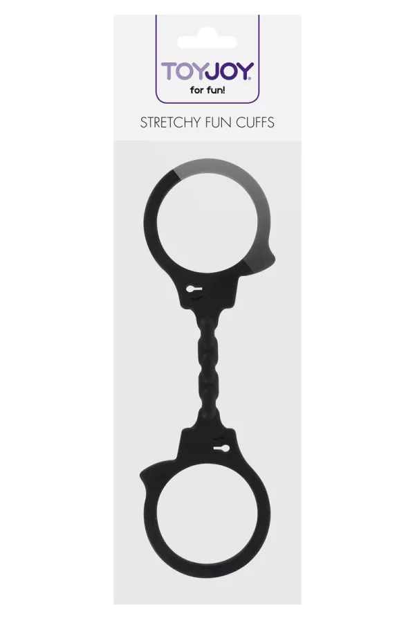 Stretchy silicone handcuffs - black