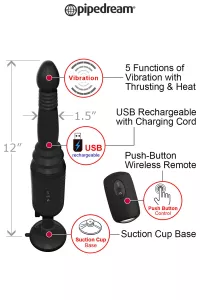 Plug anal va-et-vient télécommandé Vibrating Ass Thruster