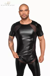 T-shirt wetlook and net H056