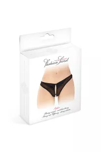 Open thong with beads Sophie - black