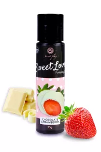 Essbares Gleitmittel aus Erdbeeren und weißer Schokolade – 60 ml