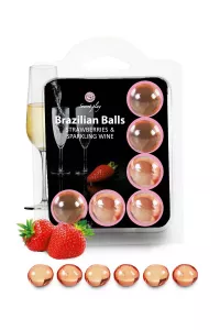 6 Brazilian Balls - strawberry & champagne