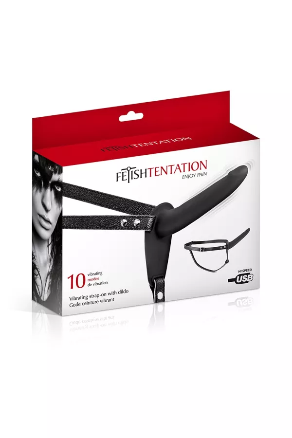 Gode ceinture noir vibrant Fetish Tentation