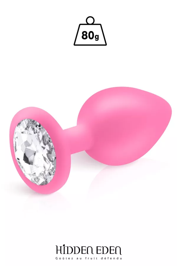 Plug jewel silicone pink L