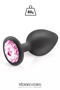 Black silicone jewelry plug L