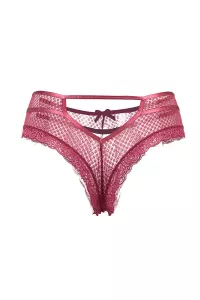 Tanga in pizzo Bordeau