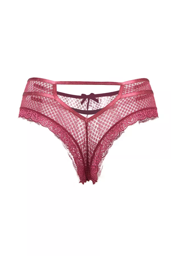 Tanga in pizzo Bordeau