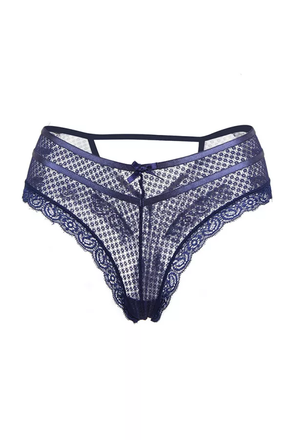 Tanga bleu dentelle - Paris Hollywood