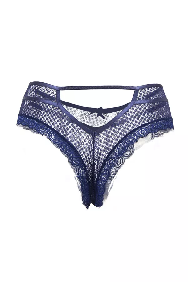 Tanga bleu dentelle - Paris Hollywood