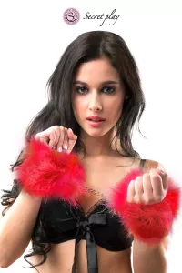 Red Marabou handcuffs