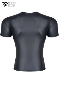 Schwarzes Wetlook-T-Shirt