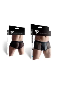 Schwarze Boxershorts aus Wetlook und Mesh