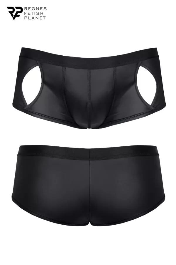 Shorty ouvert noir wetlook - Regnes