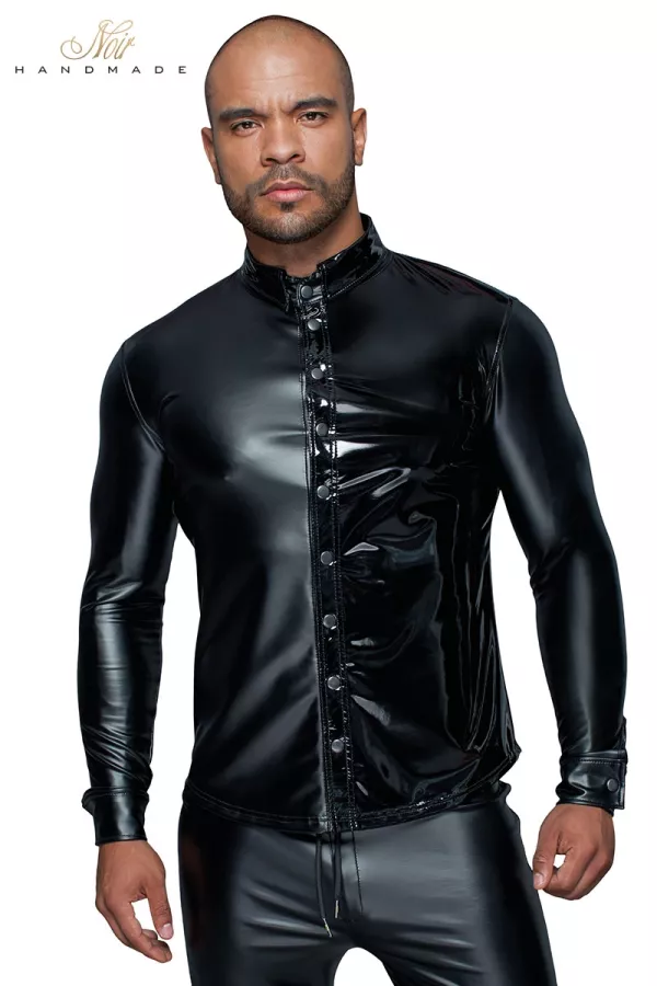 Chemise wetlook et vinyle H064