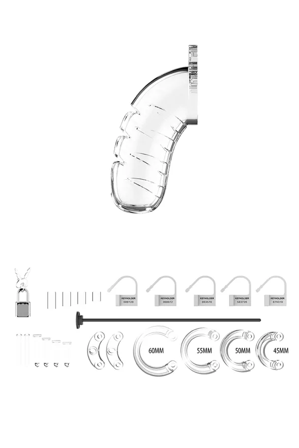 10cm chastity cage with urethral probe - ManCage 16