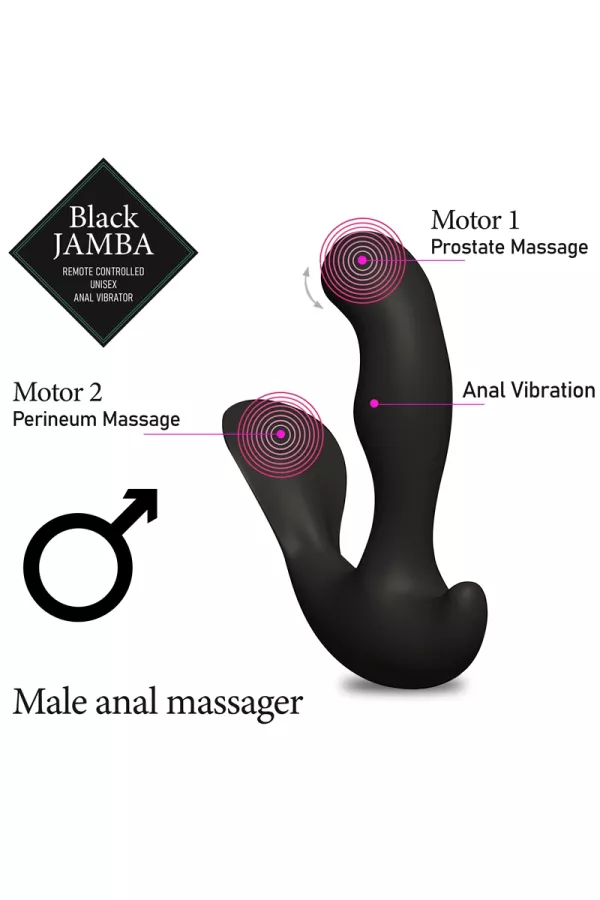 Stimulateur anal vibrant télécommandé unisexe - Black Jamba