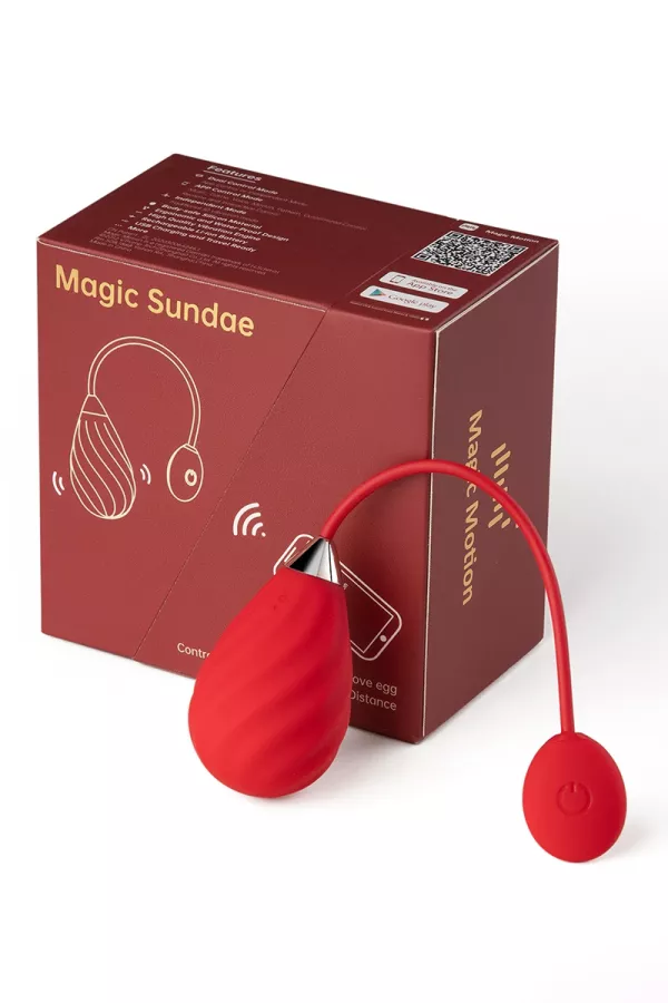 Vibrating egg connected Magic Sundae