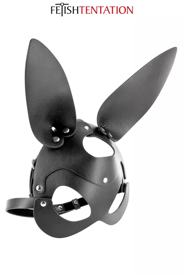 Adjustable leather bunny mask