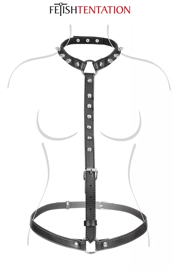 Stretch bust harness spiked