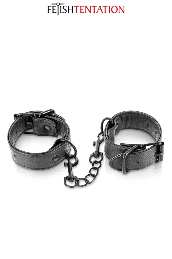 Adjustable leatherette handcuffs