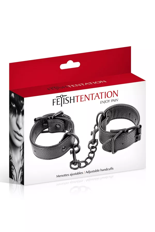 Adjustable leatherette handcuffs