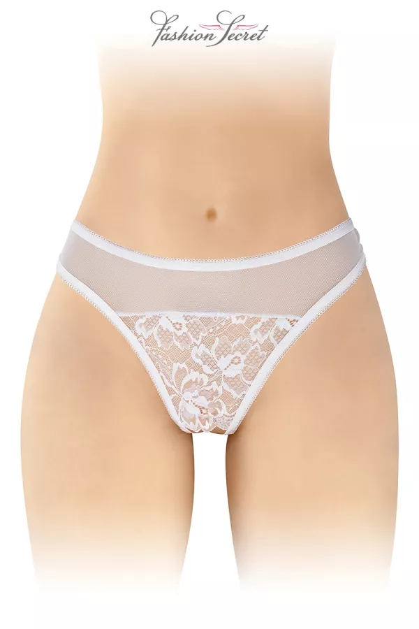 Tanga blanc ouvert Ava - Fashion Secret