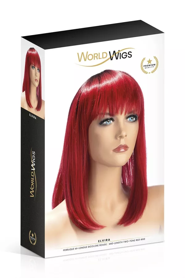 Red Elvira wig