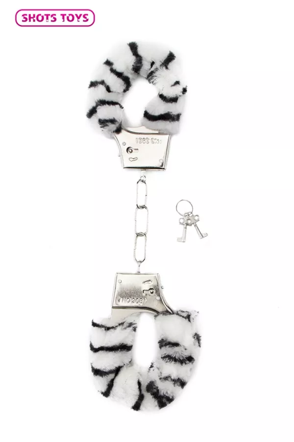 Shots fur handcuffs - zebra