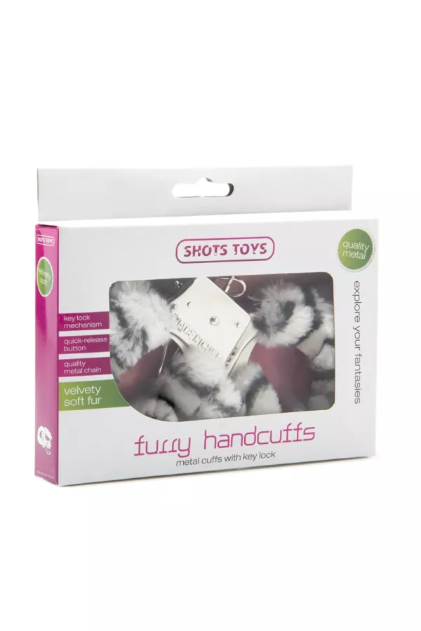 Shots fur handcuffs - zebra