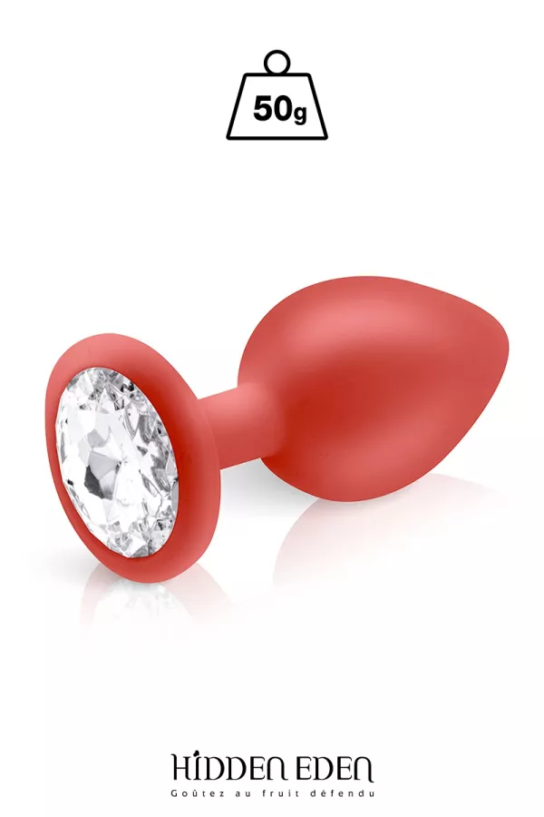 Plug gioiello in silicone rosso M