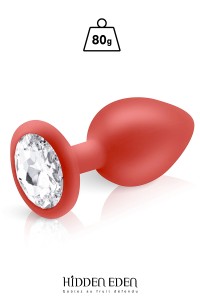 Plug gioiello in silicone rosso L