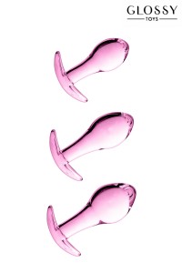 Set 3 Glas Analplugs Glossy Toys n° 17 Pink