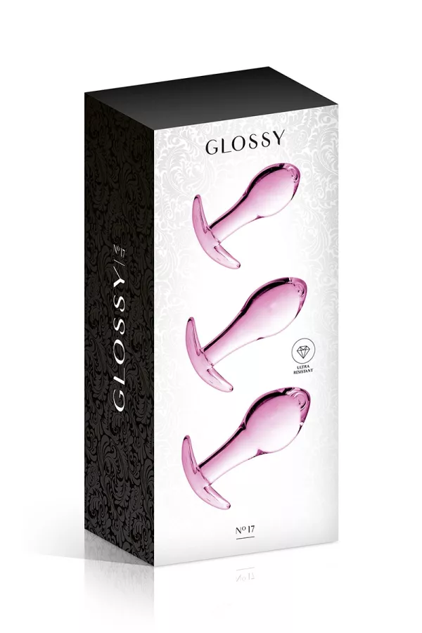 Set 3 glass anal plugs Glossy Toys n° 17 Pink