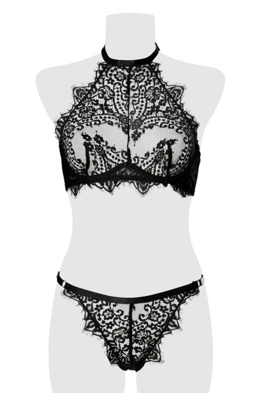 Bustier und Spitze String - Grey Velvet