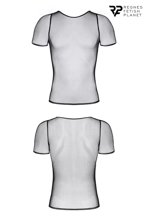 Schwarzes Mesh-T-Shirt