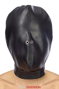 Cagoule BDSM fermée simili cuir - Fetish Tentation