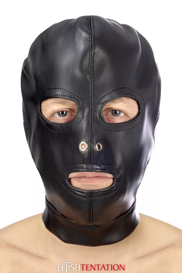 MAsk BDSM 3 Leather Simili Openings