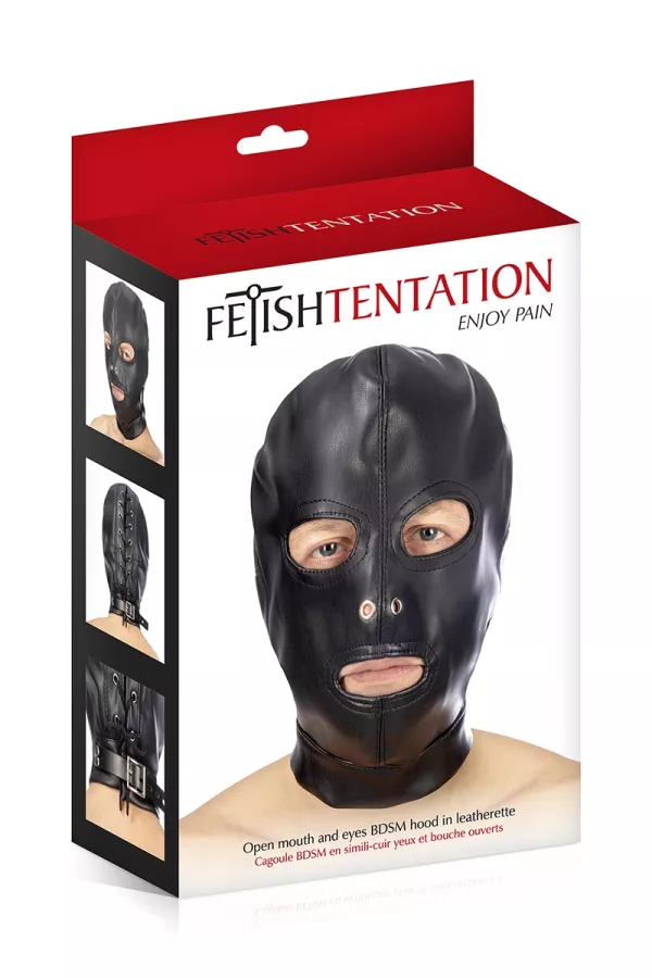 MAsk BDSM 3 Leather Simili Openings