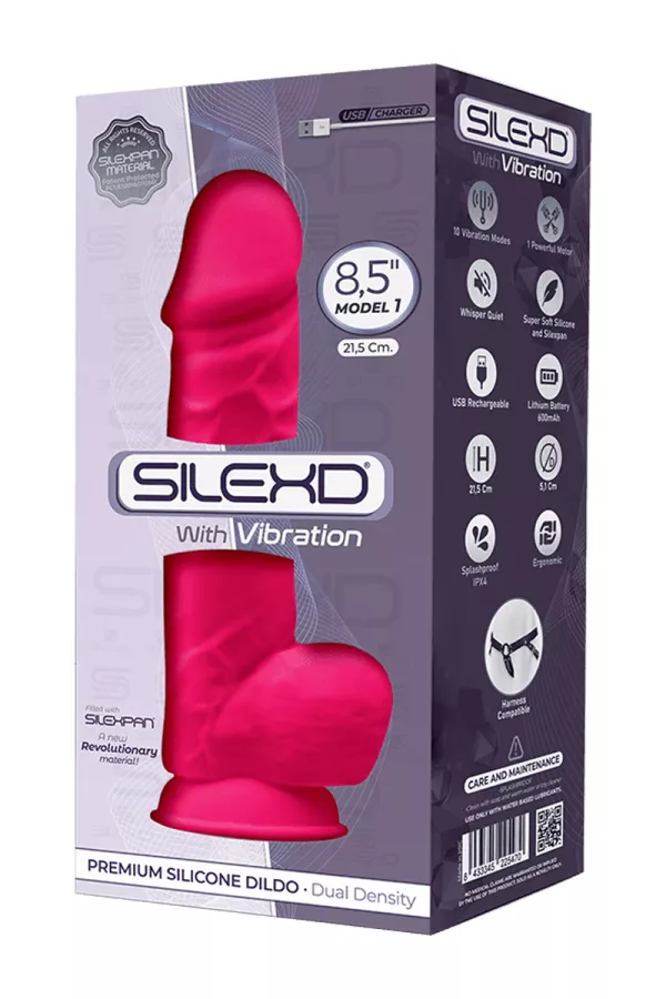 Pink double density vibrator 21,5 cm