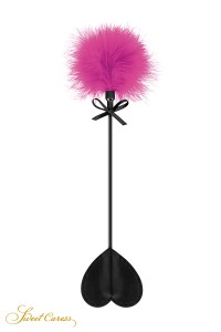 Tapette coeur avec pompon fuchsia - Sweet Caress