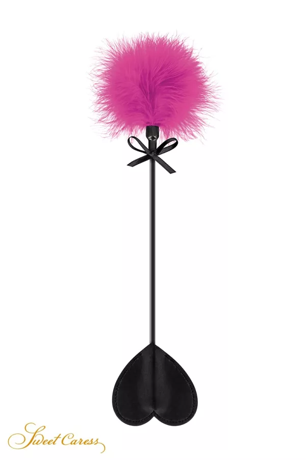 Tapette coeur avec pompon fuchsia - Sweet Caress