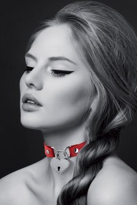 Collier rouge cadenas coeur - Bijoux Pour Toi