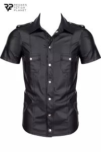 Camicia a manette corte nera Luca