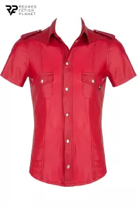 Camicia a manica corta rossa Carlo