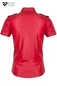 Short sleeve shirt wetlook red Carlo