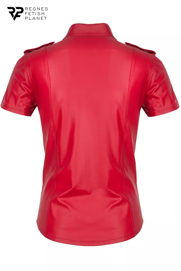 Chemise manches courtes wetlook rouge Carlo - Regnes