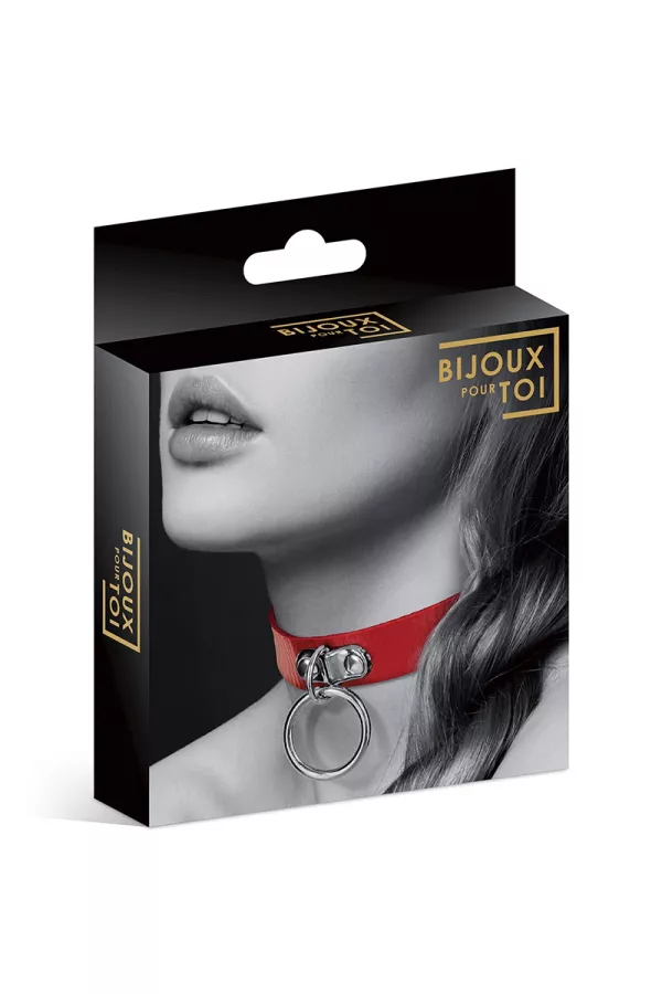 Collana rossa fetish con anello