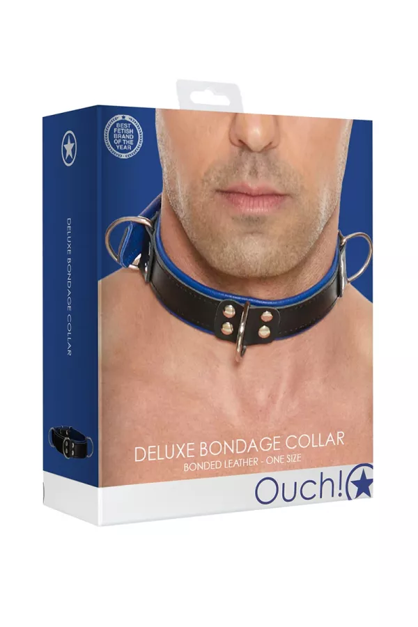 Blaue und schwarze Bondage Halskette